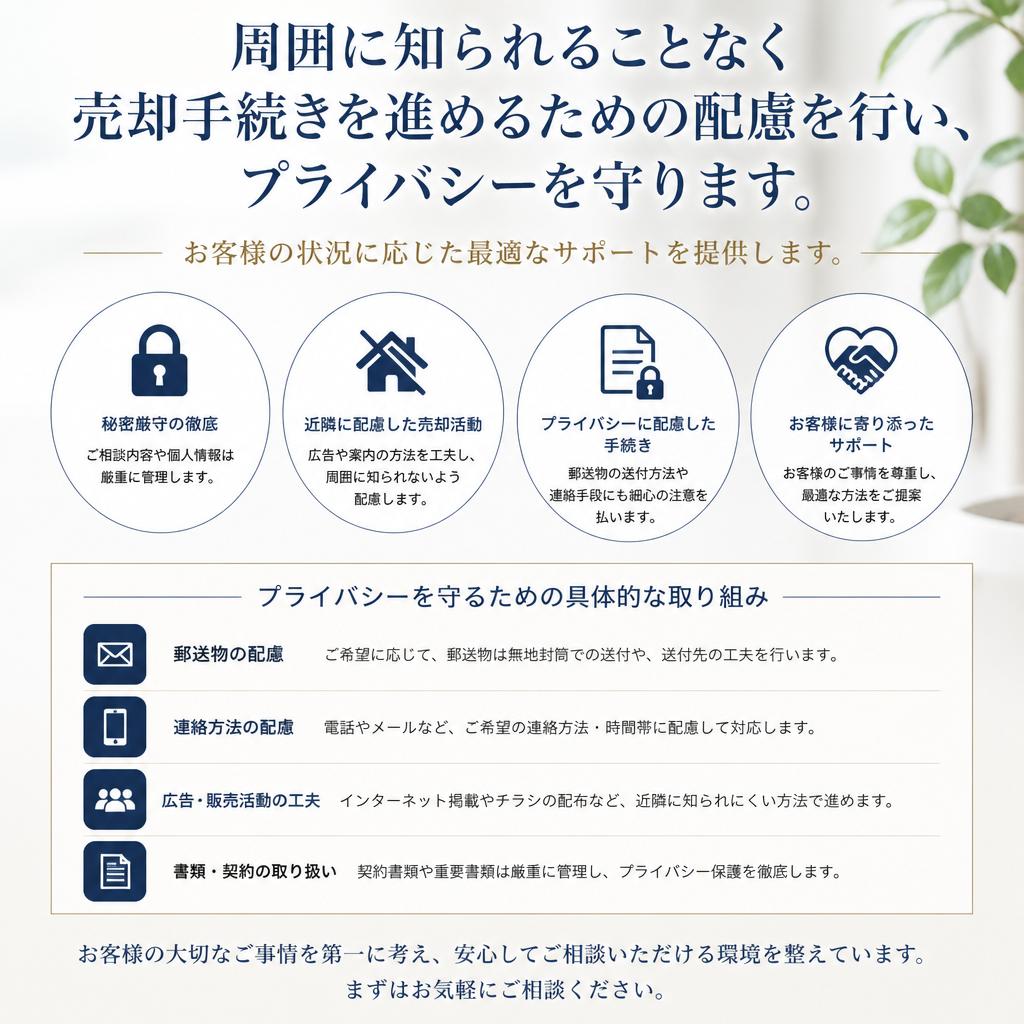 秘密厳守の安心取引